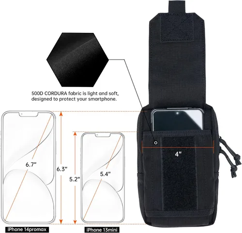 Vista 3 de EXCELLENT ELITE SPANKER Tactical EDC Pouch Molle Utility Pouches Phone Holster Pouch Waist Bag Tool Pouch for Molle Accesssories