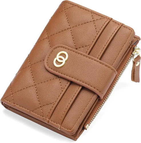 Vista 10 de GAEKEAO Billeteras pequeñas para mujer, con bloqueo RFID, de cuero, plegable, con cremallera, bolsillo para tarjetas de crédito, con ventana