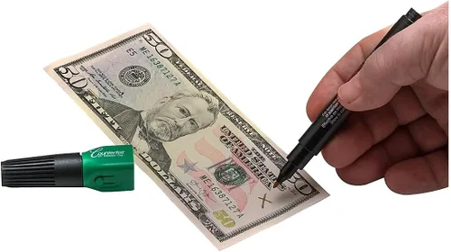 Vista 4 de Dri Mark Lápiz detector de falsificación de dinero inteligente con luz LED UV reutilizable (DRI351UVB)