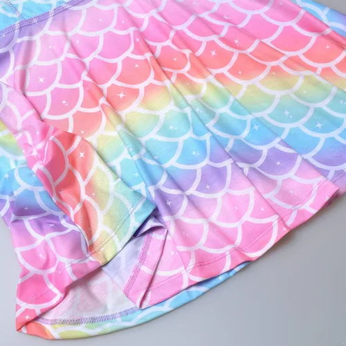 Vista 4 de Perfashion Vestidos a juego para niñas y muñecas sin mangasmanga larga, acampanados, faldas de fiesta de unicornio