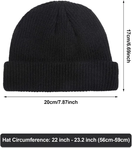Vista 2 de SATINIOR Gorro de pescador de invierno de 2 piezas, gorro de arrastrero, con borde enrollable, gorro unisex
