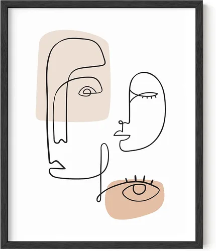 Vista 43 de HAUS AND HUES Arte de pared minimalista - Dibujo moderno de líneas abstractas, impresión de boceto femenino simple, obra de arte para el hogar