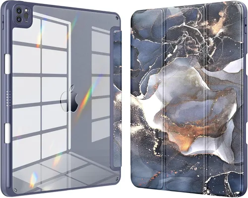 Vista 12 de VIKESI Funda para iPad Pro 12.9 6ª/5ª/4ª/3ª/3ª generación 2022/2021/2020/2018, marco de TPU a prueba de golpes, soporte para lápiz integrado