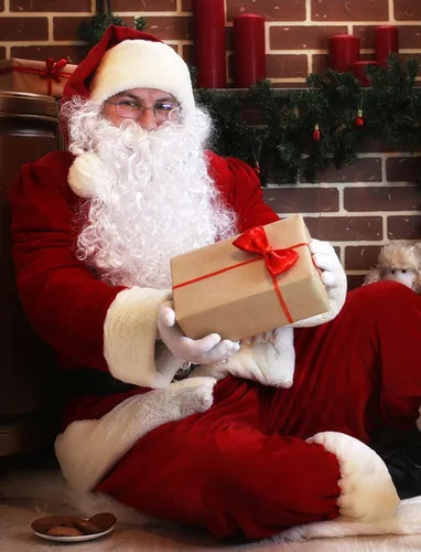 Vista 2 de BIBOSS Disfraz de Papá Noel para hombres, traje completo de Santa Claus para adultos, disfraz de Papá Noel para hombres, traje de Santa 9 piezas