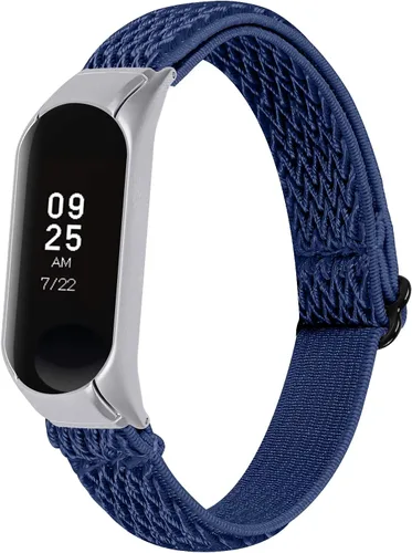 Vista 12 de Mi Band 3 pulsera elástica, 5.3 "-8.3" correa ajustable transpirable suave de nylon banda elástica de reemplazo con marco de metal compatible con Mi