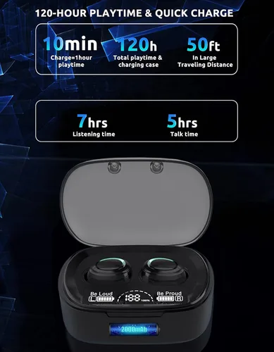 Vista 4 de Auriculares inalámbricos V5.3 PRO compatibles con Samsung Galaxy S20/FE/Ultra/S20+/5G/Fan Edition/Plus IPX3 Bluetooth Touch Negro