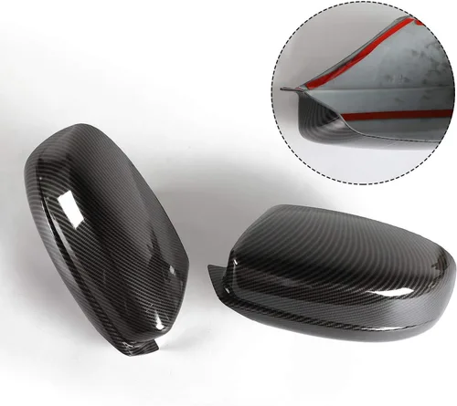 Vista 2 de Voodonala Espejo lateral de fibra de carbono para Dodge Charger 2010-2025+ y Chrysler 300C, 2 piezas de plástico ABS, triangular, derecho e Fibra