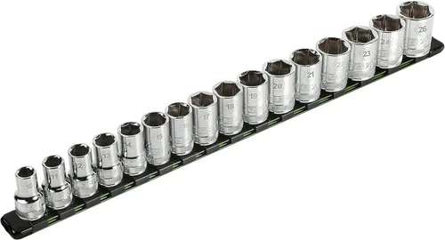 Vista 18 de ARES 70087-Organizador de enchufes de aluminio de 3 piezas, rieles de transmisión de 1/4 pulgadas, 3/8 pulgadas y 1/2 pulgadas con capacidad para 48