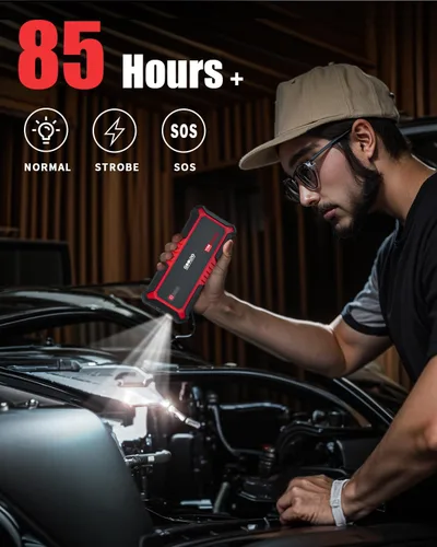 Vista 4 de GOOLOO - Arrancador de batería para automóvil GP3000 mejorado de 3000 A (hasta 9 L de gas o 7 L de motor diésel) 12 V, paquete de potencia portátil