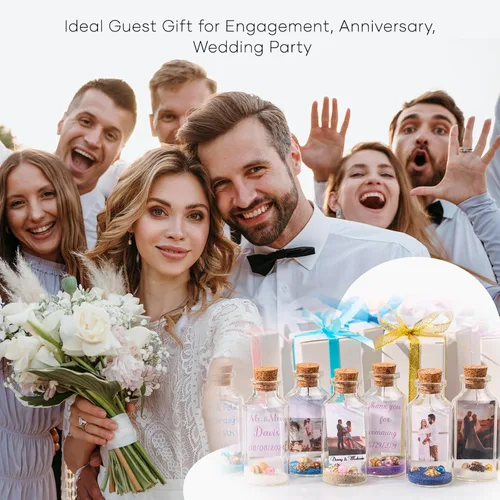 Vista 2 de Recuerdos de boda con foto personalizada para invitados - Recuerdos de fiesta en la playa personalizados - Regalos de recepción de bodas de destino