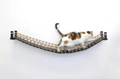Vista 2 de CatastrophiCreations - Puente para gatos de 50 pulgadas montado en la pared, juguete para jugar y descansar, torre alternativa para mascotas