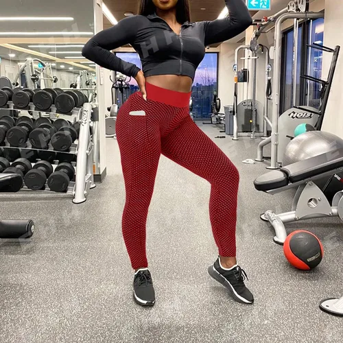 Vista 3 de EHH - Leggings de levantamiento de glúteos con textura de compresión para mujer