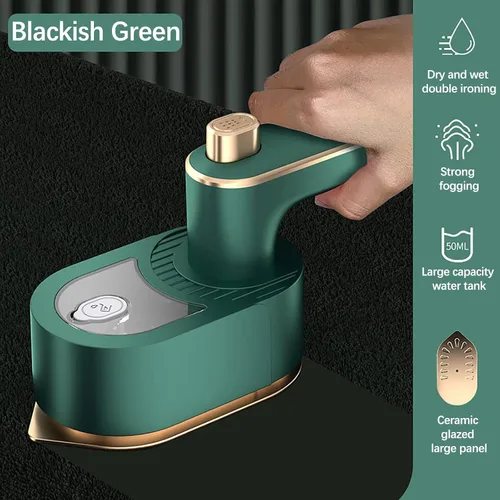 Vista 3 de Vaporizador portátil para ropa, vapor de ropa de mano con tanque de agua de 2.2 fl oz, mini máquina de planchado, plancha pequeña de viaje, vaporera