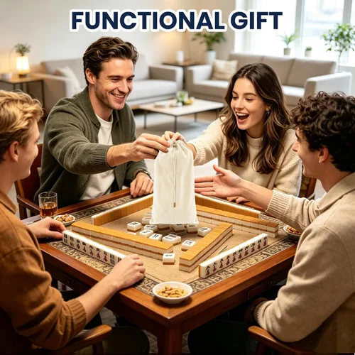 Vista 7 de Mahjong - Bolsa con 4 divisores para estantes Mahjong de 16 a 20 pulgadas Beige Blanco