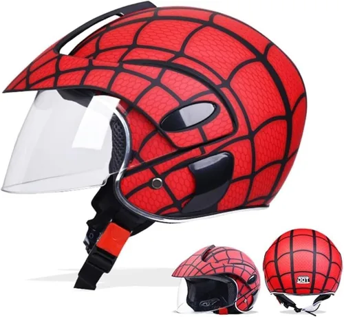Vista 7 de Vespa Casco para niños de 2 a 14 años de edad, casco eléctrico para motocicleta, casco fresco para niños, aprobado por DOT, casco de Kart ATV