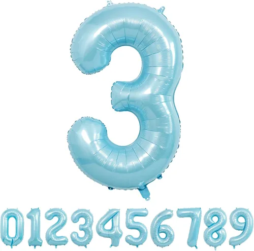 Vista 29 de Globo azul con el número 0, 40 pulgadas, Mylar premium, reutilizable, para decoración de fiesta de cumpleaños