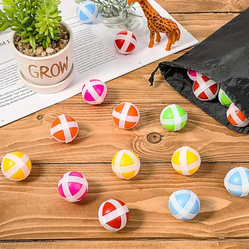 Vista 5 de Skylety 30 bolas adhesivas para tablero de dardos de tela para niños, bolas de gancho y bucle de dardos con bolsa de almacenamiento, accesorios