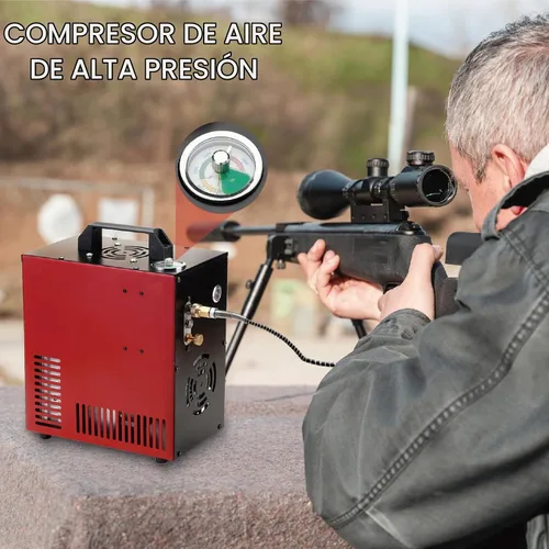 Vista 9 de Thunder - Compresor de aire PCP de 4500 psi, recarga de hasta 1.6 L, llenado rápido para pistolas de aire o tanque de paintball, apagado automático