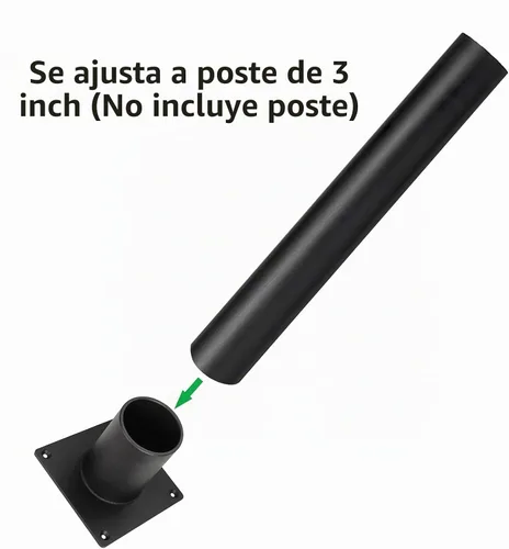 Vista 4 de Base de montaje en muelle, adaptador de montaje de muelle resistente para accesorios de luz de poste de 3 pulgadas, accesorios de montaje incluidos