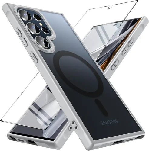 Vista 23 de Hensinple Funda Magnética para Samsung Galaxy S22, Funda para Teléfono Galaxy S22 [Compatible con MagSafe], Cubierta Magnética Transparente
