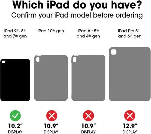 Vista 8 de OtterBox Symmetry Folio Series - Funda para iPad de 7ª, 8ª y 9ª generación (pantalla de 10.2 pulgadas - versión 2019, 2020 y 2021) - Noche