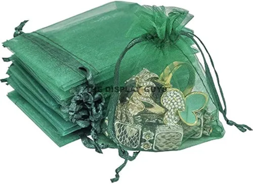 Vista 47 de TheDisplayGuys - Paquete de 48 bolsas de regalo de organza transparente negra de 2 x 2-3/4 pulgadas con cordón, bolsas de regalo para joyas, bolsas