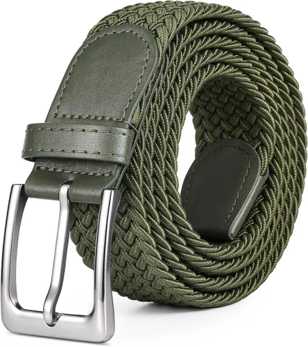 Vista 14 de Cinturón de golf trenzado elástico para hombres y mujeres de 1 3/8" Beige