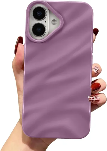 Vista 67 de QLTYPRI Funda compatible con iPhone 11, bonita funda con patrón de ondas de agua para niñas y mujeres, delgada, satinada, brillante, suave, de Beige