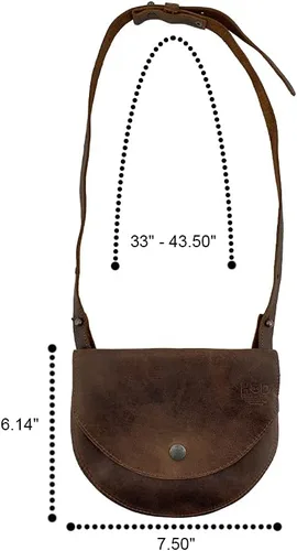 Vista 6 de Hide & Drink, Bolso de cadera y hombro hecho a mano de cuero de grano completo, Bourbon Marrón