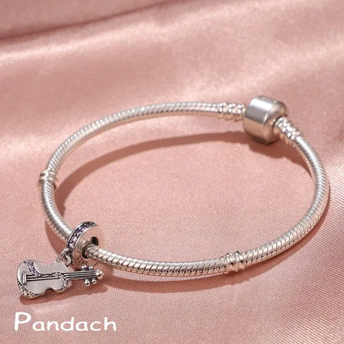 Vista 2 de Pandach Dijes de plata de ley 925 para pulseras y collares, colgantes de mariposa y auriculares, dijes de trébol, joyería de regalo para mujeres
