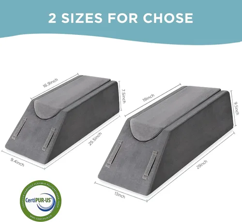 Vista 4 de UBBCARE - Almohada de elevación de pierna para recuperación de cirugía de pierna/rodilla, almohada de espuma viscoelástica con funda lavable