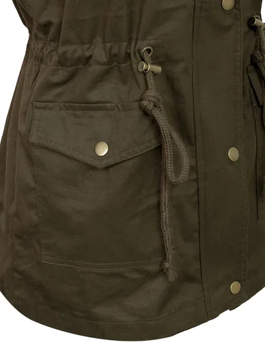 Vista 6 de KOGMO Chaleco militar Anorak con capucha para mujer, con cremallera, talla de EE. UU. (S-XL)