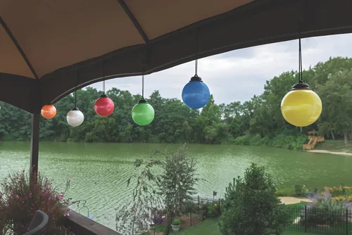 Vista 4 de Xodus Innovations WP400-3 - Luz de globo de verano de 5 pulgadas con encendido y apagado automático, paquete de 3, color blanco