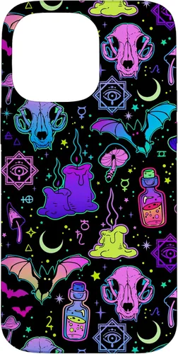 Vista 21 de Funda de brujería mágica para iPhone 16 con diseño gótico pastel de Halloween