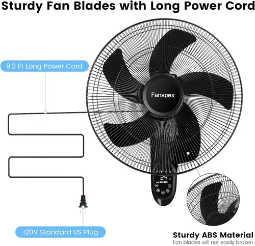 Vista 3 de Fanspex Ventilador montado en la pared de 18" para el invernadero