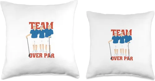 Vista 3 de Team Over Par Funny Golfing Design Throw Pillow, 16x16, Multicolor