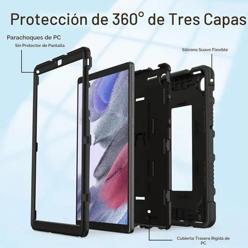 Vista 3 de Funda Samsung Galaxy Tab A7 Lite de 8.7 pulgadas con soporte, a prueba de golpes, resistente a los golpes, para Galaxy Tab A7 (SM-T220/T225)