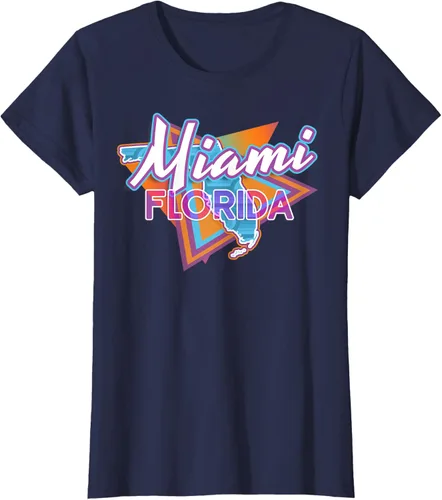 Vista 34 de Camiseta retro vintage de Miami Florida, Negro, S