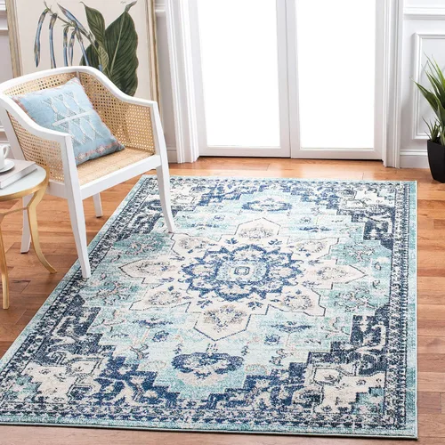 Vista 41 de Safavieh MAD473E - Tapete con diseño de medallón desgastado, bohemio elegante, colección Madison, no suelta pelos, fácil de cuidar, alto tránsito