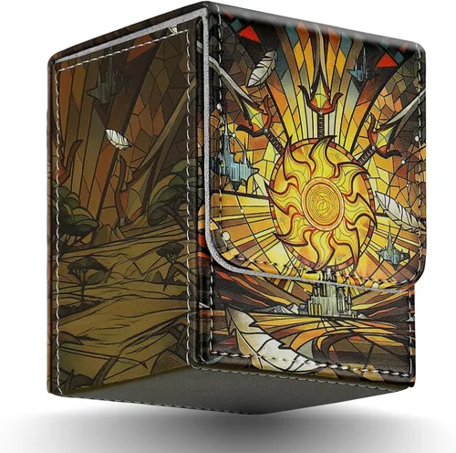 Vista 8 de Caja de cubierta TCGUARD para almacenamiento de cartas MTG, con capacidad para 100 o más cartas con funda individual, forro de microfibra y caja