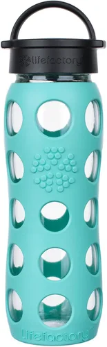 Vista 31 de Lifefactory Botella de agua de vidrio sin BPA de 12 onzas con tapa clásica y funda protectora de silicona, Marigold Caléndula