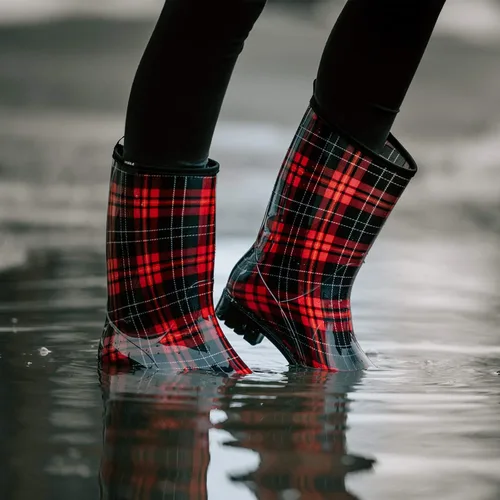 Vista 6 de HISEA - Botas impermeables de mujer para la lluvia botas de jardín a media pantorrilla para mujer