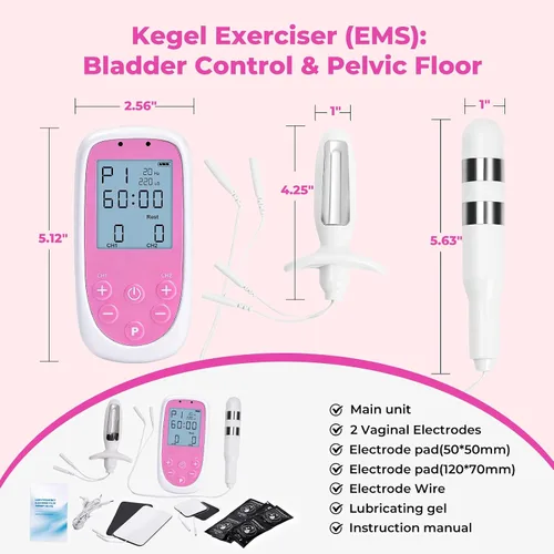Vista 7 de Kegel Trainer - Estimulador de incontinencia con sonda para control de vejiga y ejercicio de suelo pélvico para mujeres, estimulador muscular