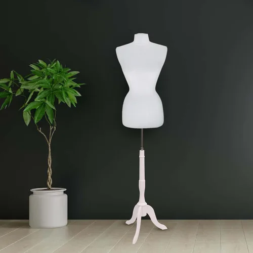 Vista 4 de SSWBasics Base de forma de modista de trípode de madera blanca