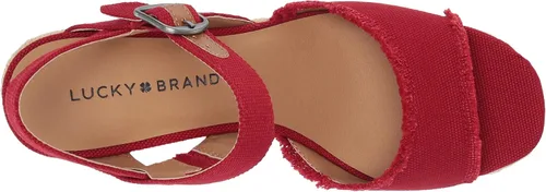 Vista 5 de Lucky Brand Sandalias de cuña Mindra para mujer, Azul