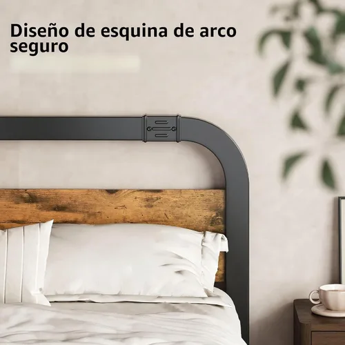 Vista 4 de ZIYOO Base de cama Queen de 14 pulgadas con cabecero, marco de cama de plataforma resistente, no necesita somier, sin ruido, espacio
