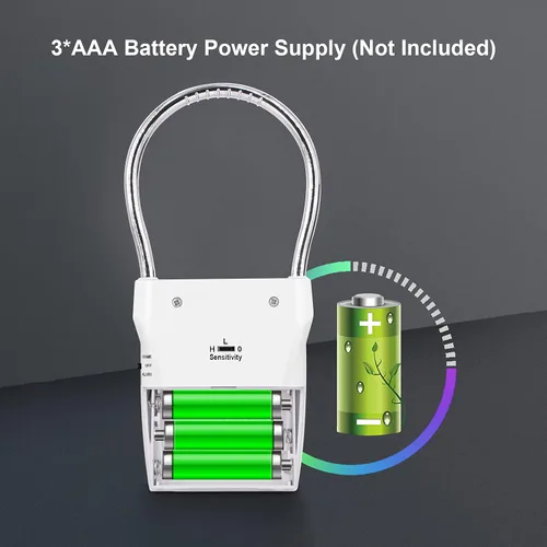 Vista 6 de JIAN BOLAND - Alarma de seguridad activada por vibración con alarma audible de 120 DB, eficaz hasta 500 pies, ideal para viajes, hoteles