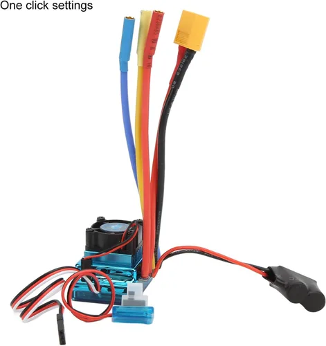 Vista 4 de ESC sin escobillas de 120 A, impermeable 2-4S, controlador de velocidad eléctrico programable ESC con aceleración de 9 niveles, enchufe XT60 a