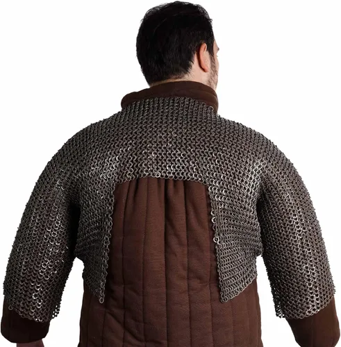 Vista 7 de Lord Of Battles Medieval Chainmail Half Hauberk Mild Steel Flat Ring Round Riveted Alt