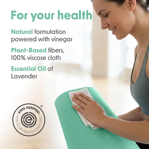 Vista 3 de Wipex Fitness Wipes - Rollo de recambio de cubo – Verificado por EWG – Toallitas para equipos de fitness a base de plantas, citronela, eucalipto